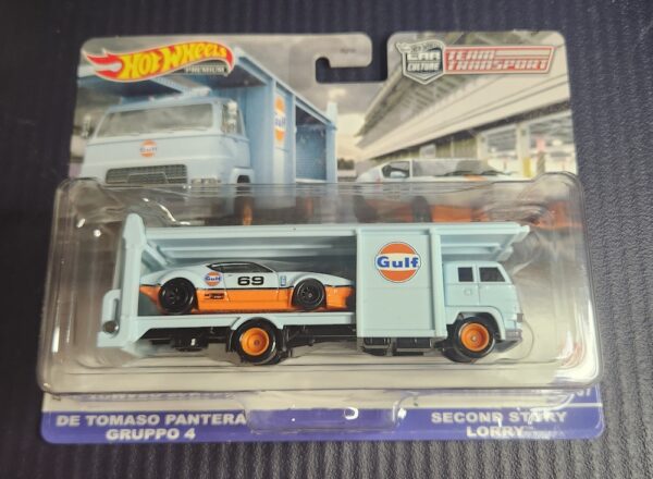 Hotwheels Team Transport Gulf DE Tomaso Pantera Gruppo 4 and Second Story Lorry