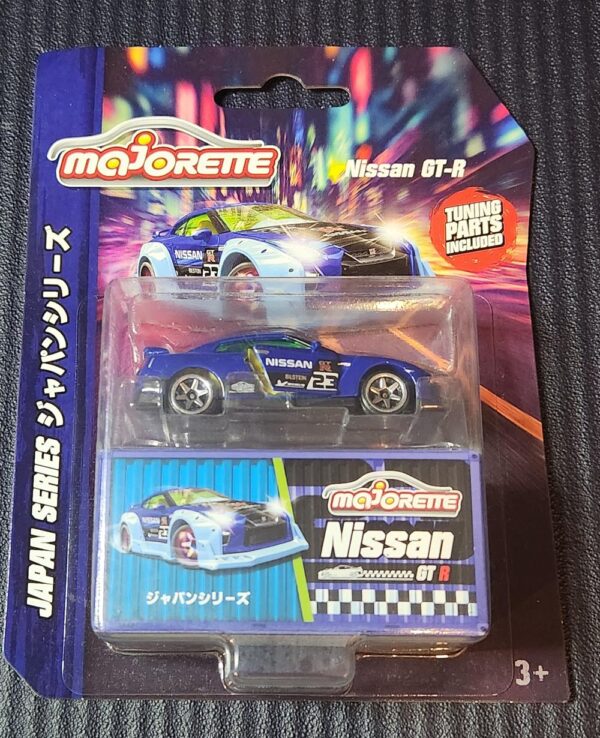 Majorette japan series premium nissan gtr 35 blue with parts