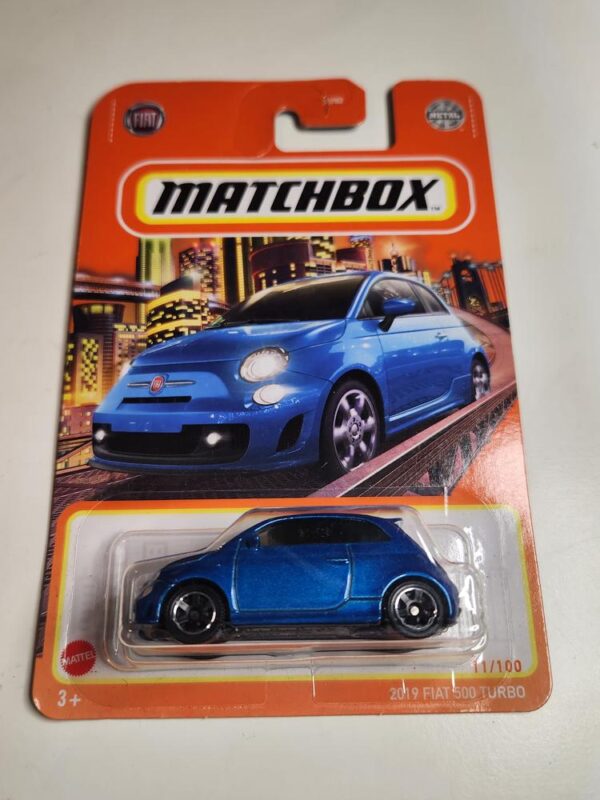 Matchbox 2019 Fiat 500 Turbo Blue